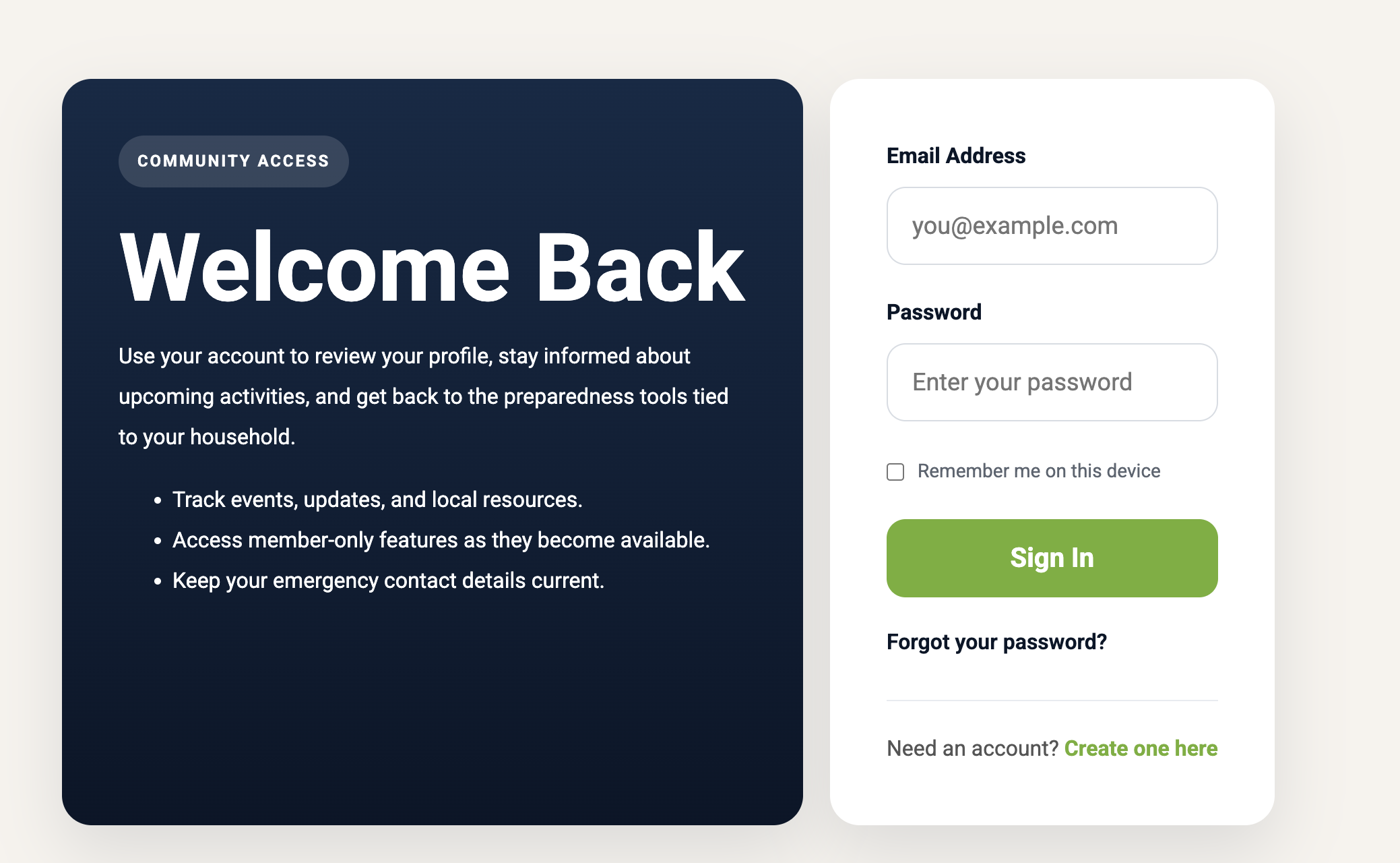 Admin & Volunteer & Resident Login System.